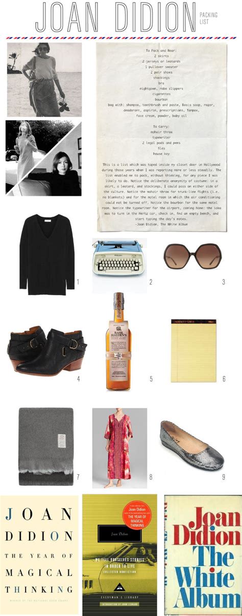 joan didion packing list